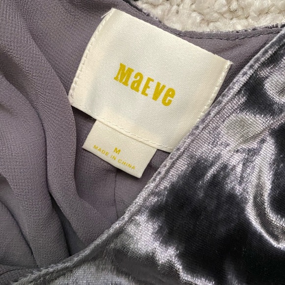 Maeve Velvet Wide Leg Overalls Jumpsuit Medium - Picture 4 of 12